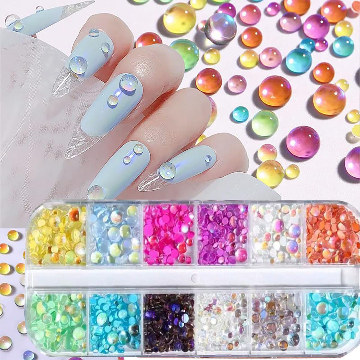 Crystal Bead Mix - 1 Boîte de Perles Rondes Sirène