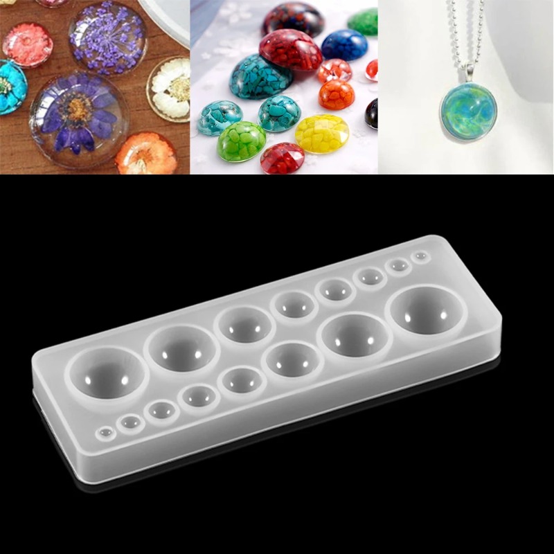 Jewelry Making Tools And Supplies - 1 moule en silicone demi-sphère oblate