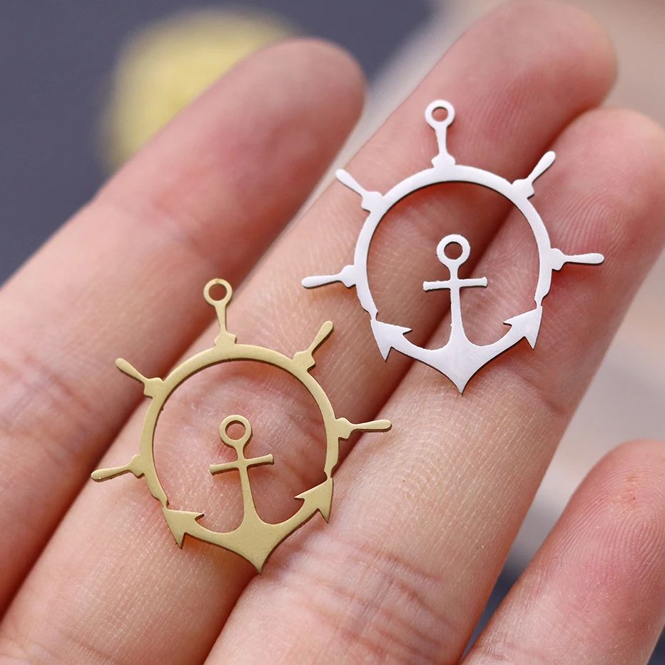 Jewelry Making Guide - Breloques pendentif boussole ancre croix en