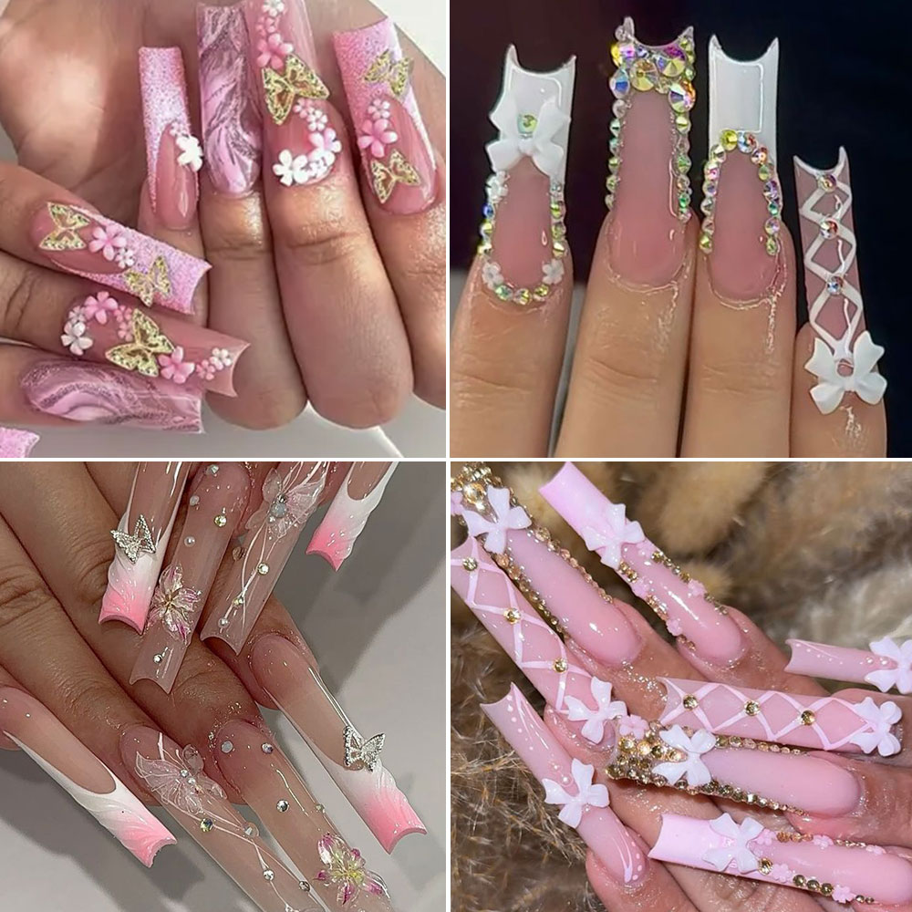 12 grilles rose blanc arc Nail - Crystal Bead Mix avis et prix